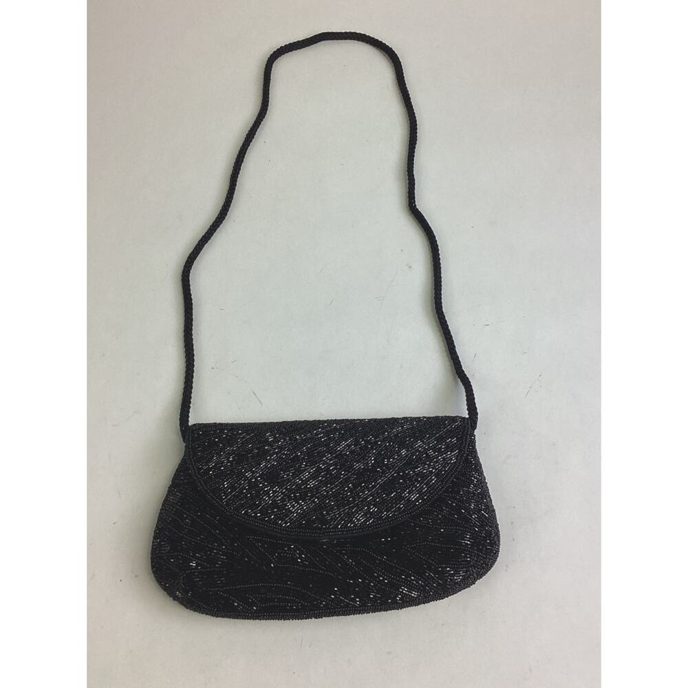 Vintage Jerome’s Black Beaded Purse Crossbody Bag - Made In Korea